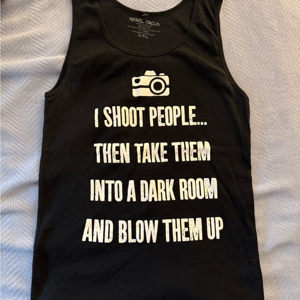 Black Graphic Tank Top